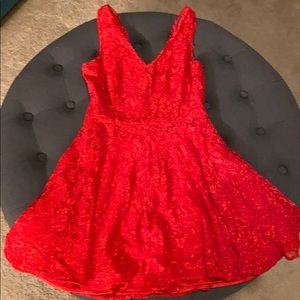 Red lace Express swing dress
